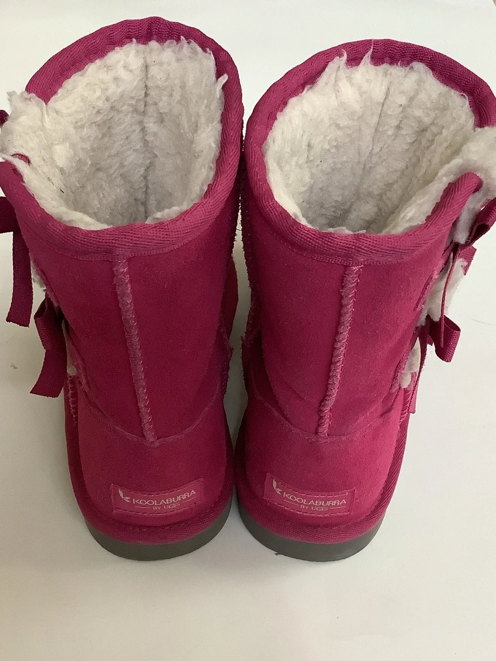 Girl’s Cozy UGG Winter Boots - Pink Faux-Suede with Shearling Lining